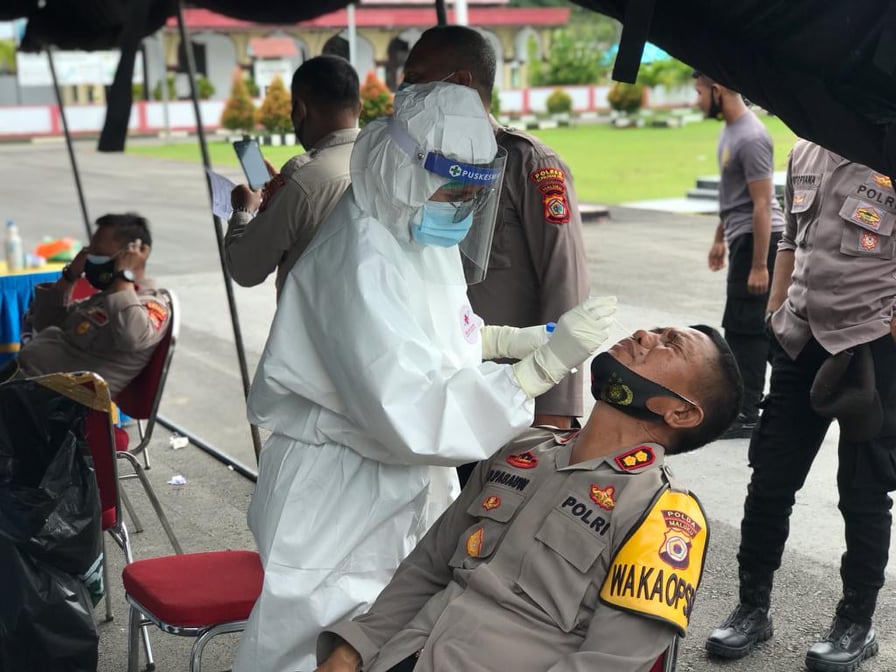 Jajaran Polres Kepulauan Aru Jalani Rapid Test, Rabu (17/2/2021)